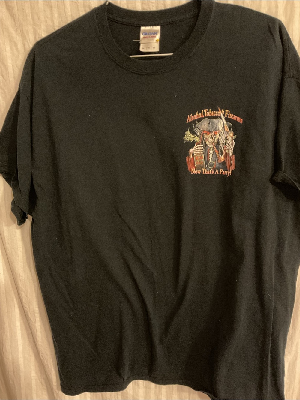 Alcohol Tobacco Firearms “Now That’s A Party” Gilman Black Tee XL
